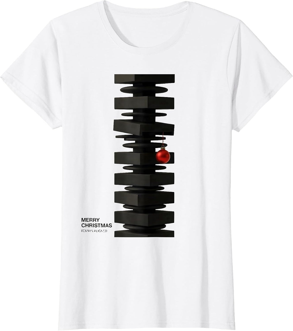 Women's Merry Christmas, Remain Aligned Funny Chiropractor Christmas T-Shirt - White