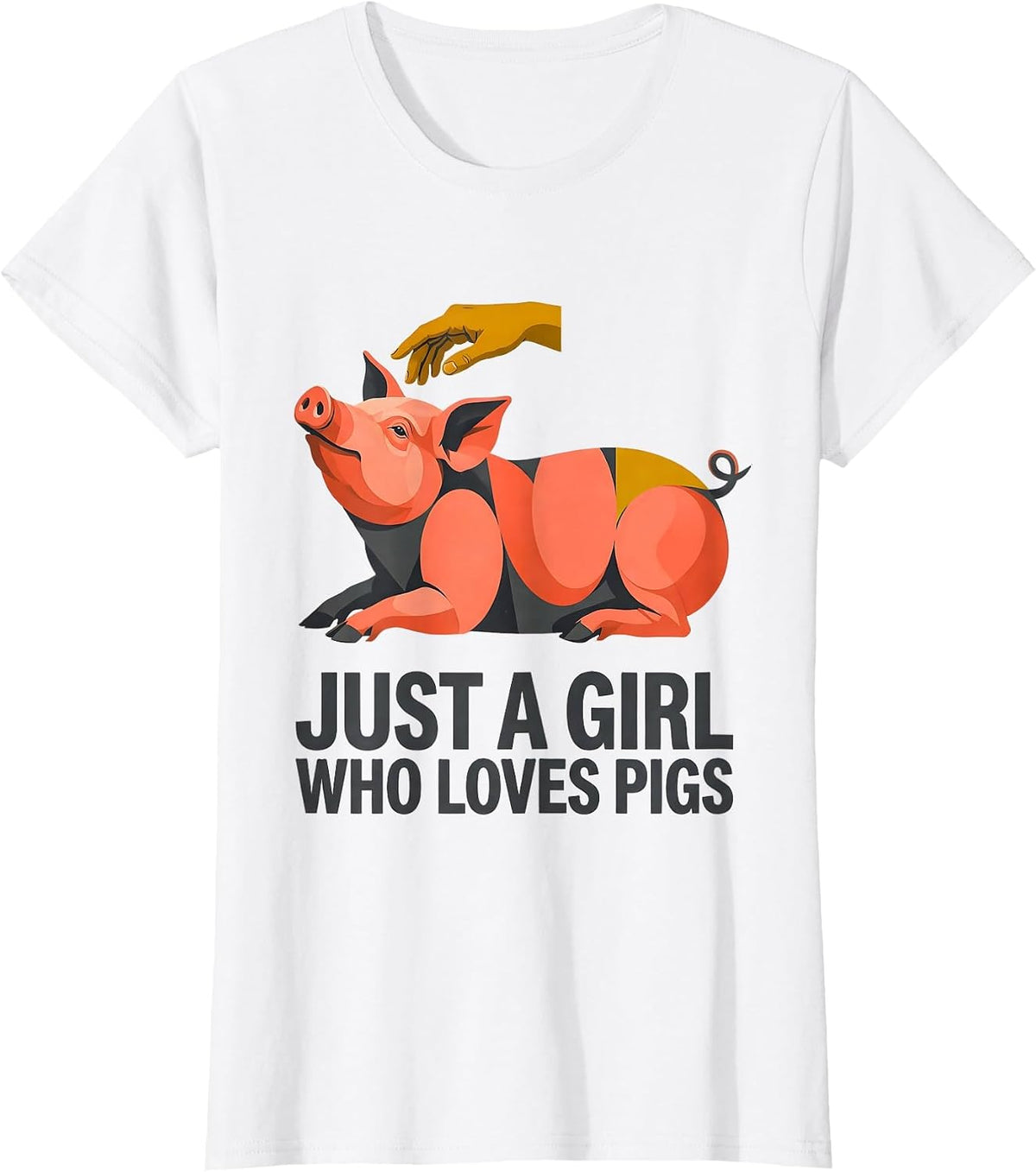 Women's Just A Girl Who Loves Pigs Funny Pig Farm Animal Lover Humor T-Shirt - White