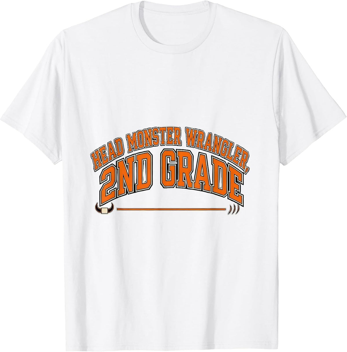 Men's Head Monster Wrangler 2nd Grade Funny Teacher Halloween T-Shirt - White