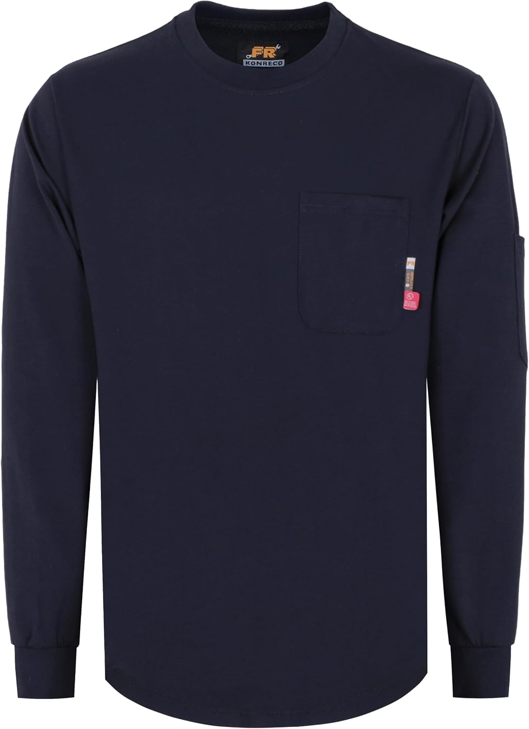 KONRECO FR Shirts for Men Crewneck 6oz 100% Cotton Jersey NFPA2112 CAT2 - Navy