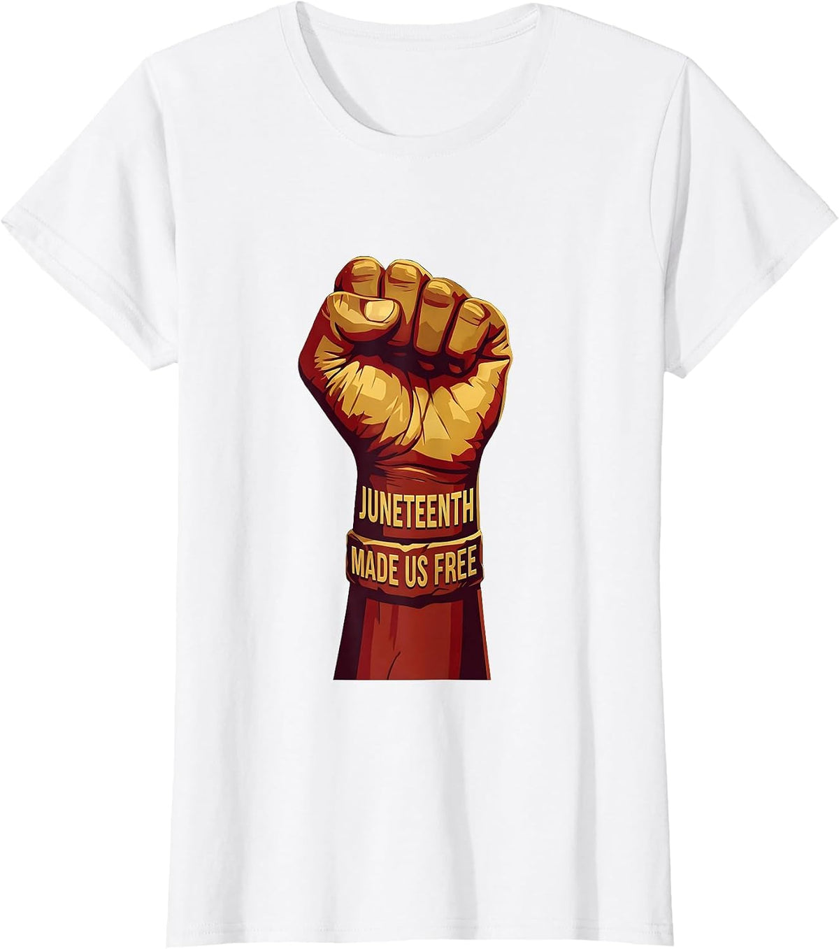 Juneteenth Made Us Free Freedom Celebration Design T-Shirt - White