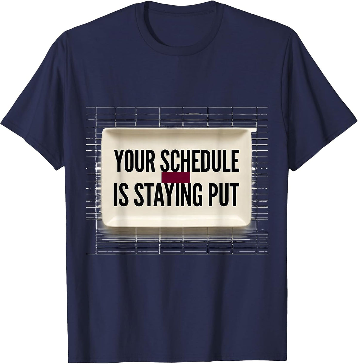 Men's Your Schedule Is Staying Put Groovy School Counselor T-Shirt - Navy Blue