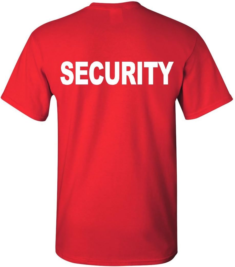 Security T-Shirt Bouncer Police Event Staff Uniform Guard Mens Tee Shirt - Red