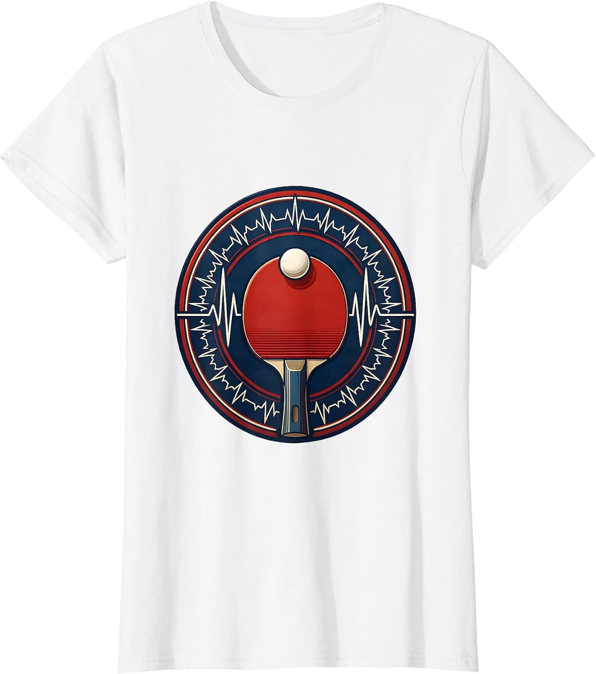 Women's Symmetrical Crest Racket Sport Player Gift T-Shirt - White