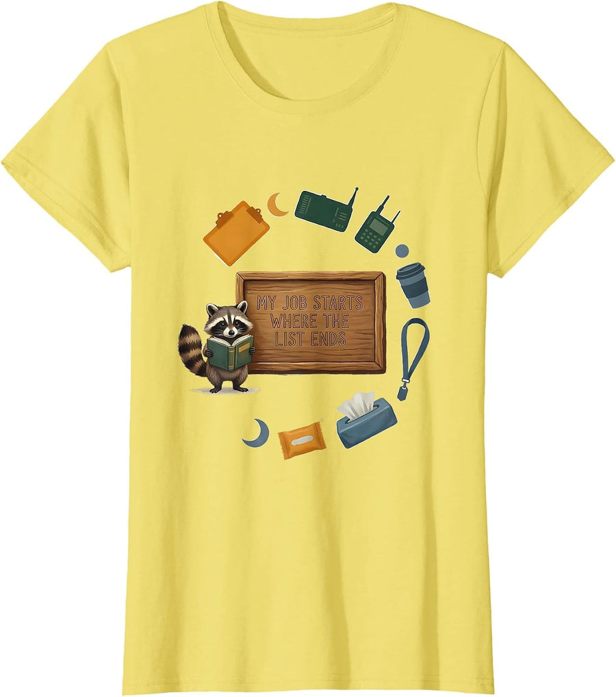 My Job Starts Where The List Ends Funny Para Normal T-Shirt - Lemon Yellow