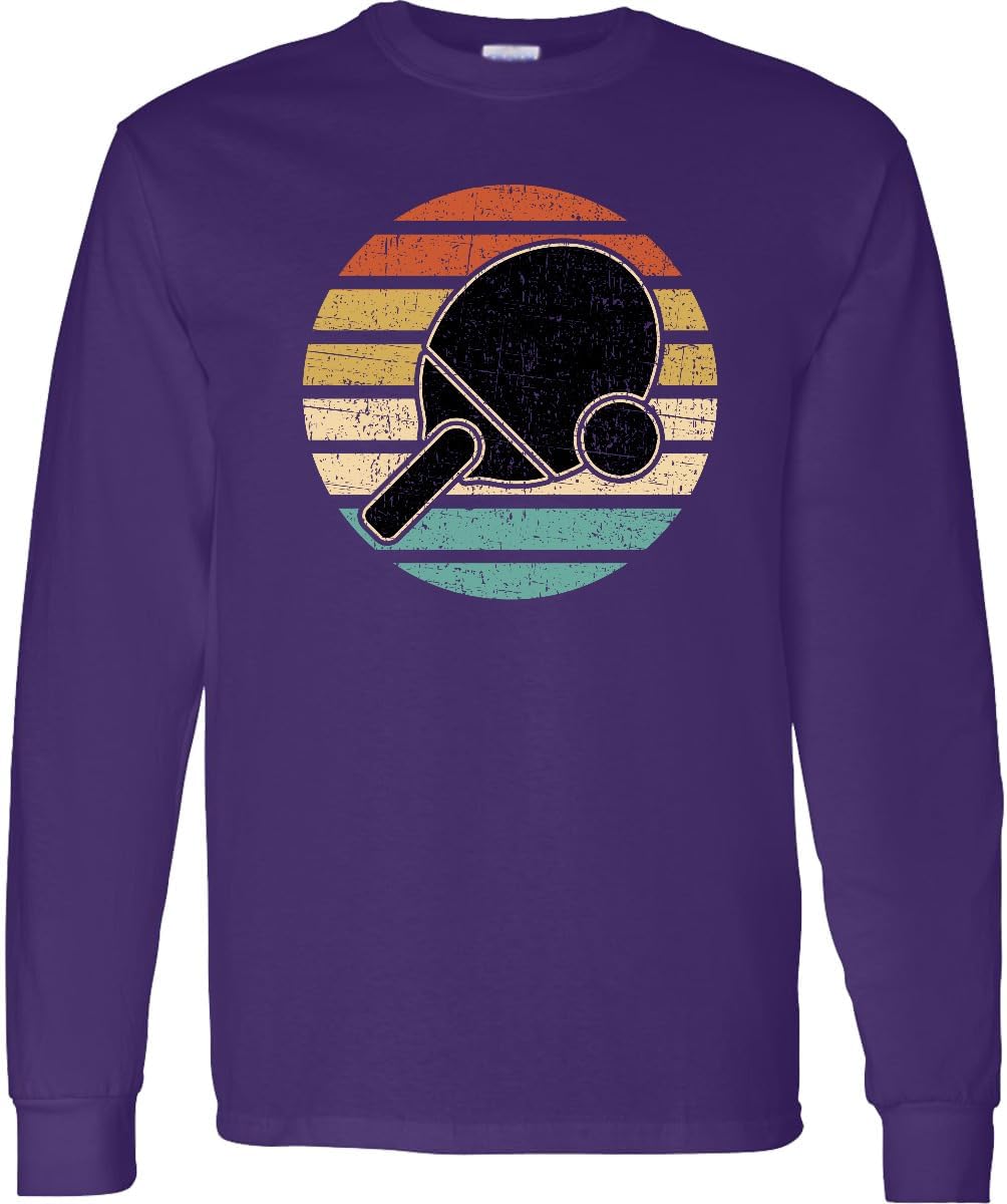 inktastic Table Tennis Ping Pong Adult Long Sleeve T-Shirt - Purple