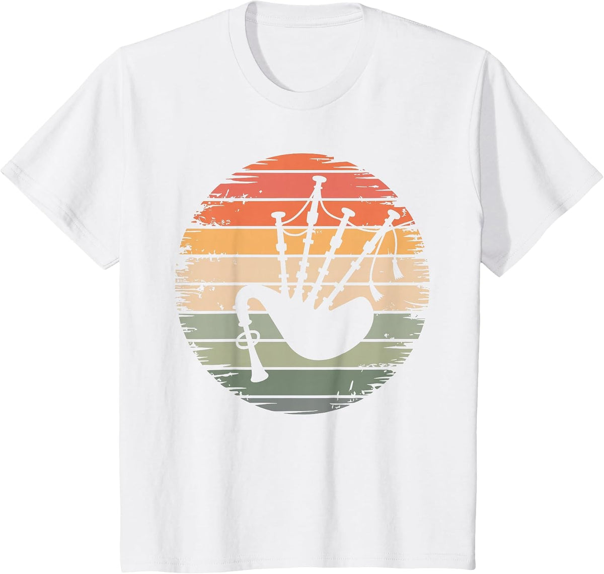 Scottish Bagpipe Art for Men Women Bagpipe Lover Bagpiper T-Shirt - White