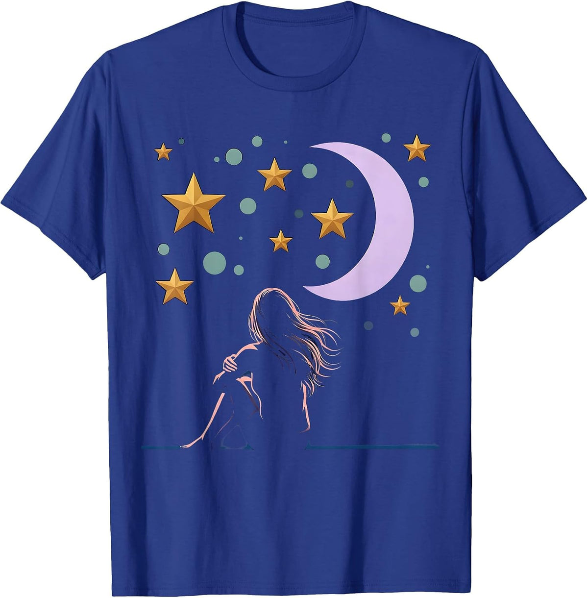 Men's Autism Awareness Starry Night Sky Gazing Design T-Shirt - Royal Blue