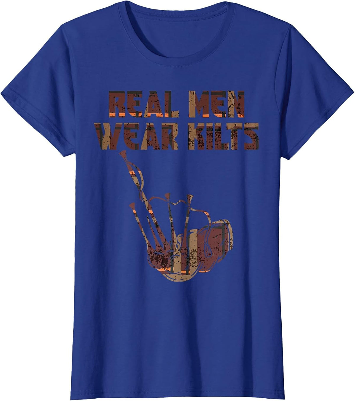 Bagpipe Practice Real Men Wear Kilts Scotland Pride Bagpiper T-Shirt - Royal Blue