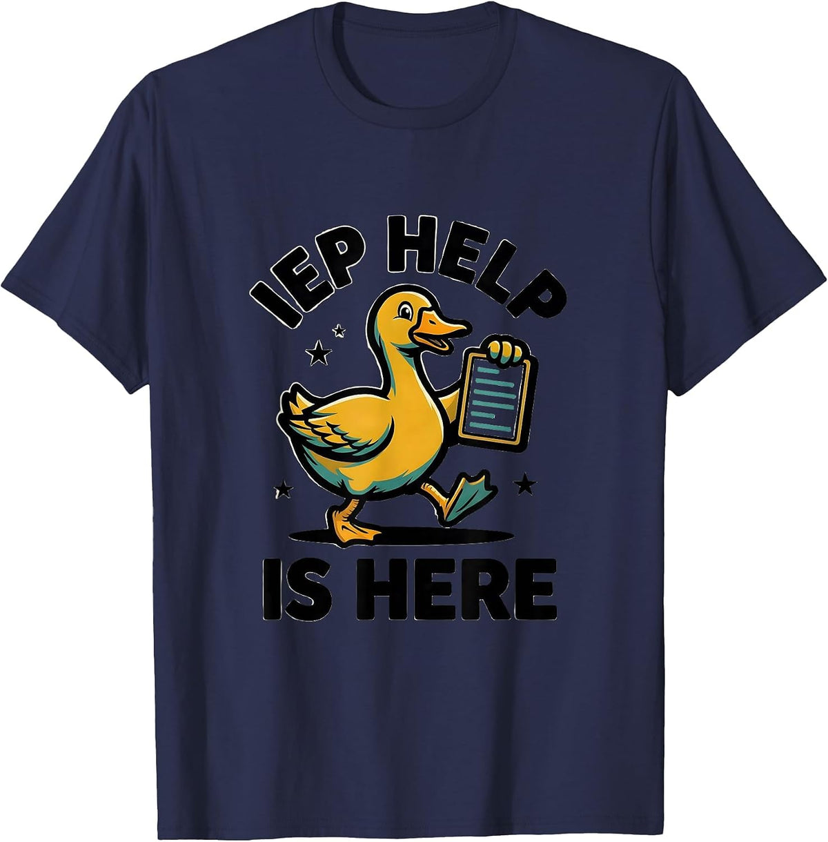 Men's IEP Help Is Here Funny Special Education Teacher SPED T-Shirt - Navy Blue