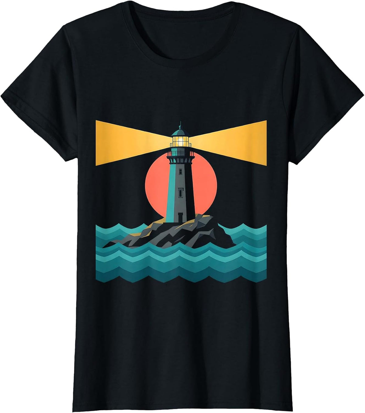 Lighthouse Beam Over Water Special Ed Teacher T-Shirt - Black