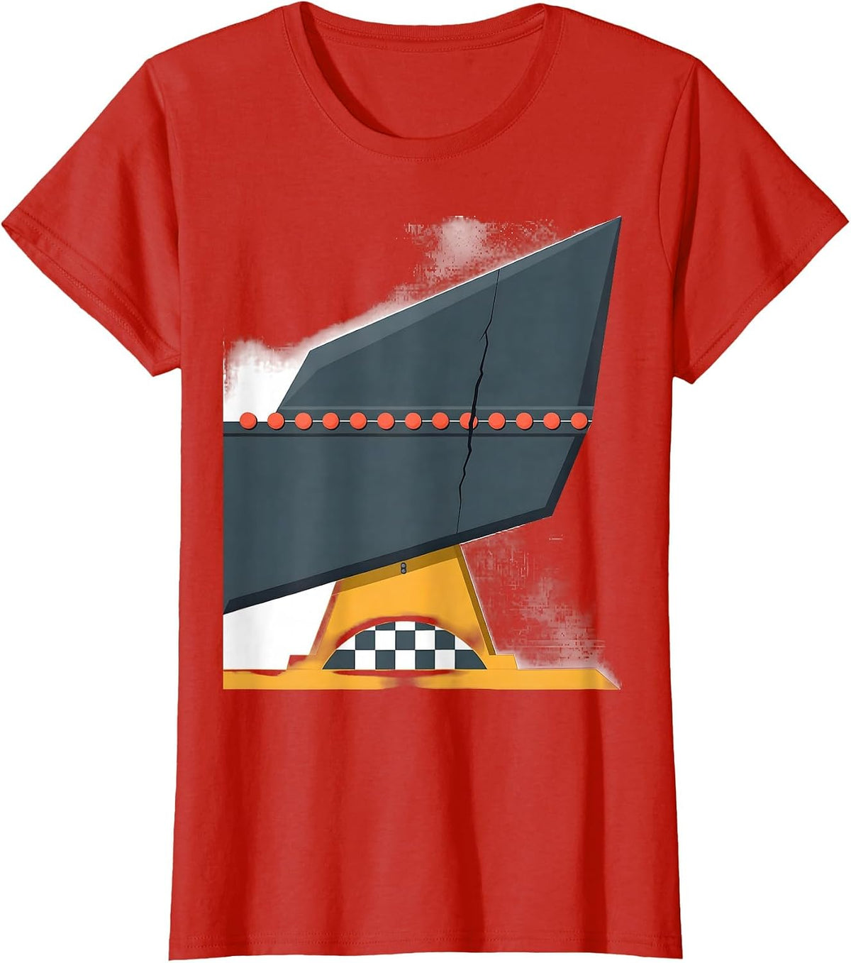Women's Sprint-Car Wing Flat Vector Racing Enthusiast Humor T-Shirt - Red