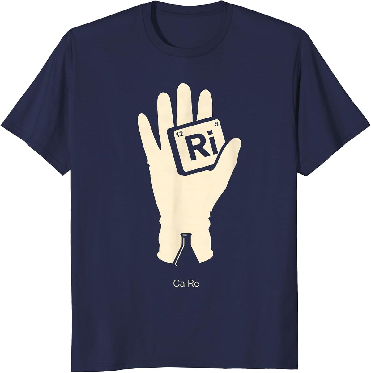 Men's Ca Re Periodic Table Chemistry Humor Science Nerd Gift T-Shirt - Navy Blue