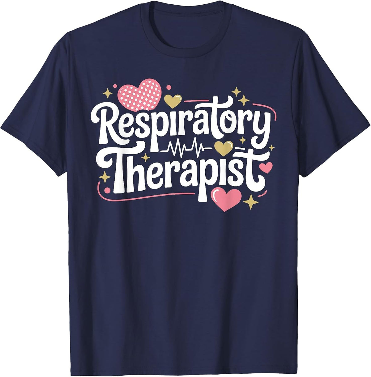 Respiratory Therapist Women Pulmonary Care T-Shirt - Navy Blue