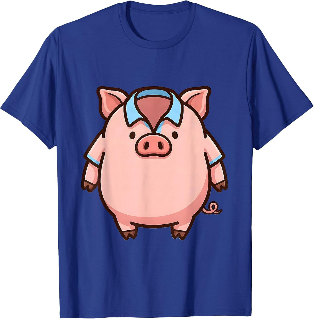 Pig-Shaped Kawaii Cute Animal Lover Halloween Costume T-Shirt - Royal Blue