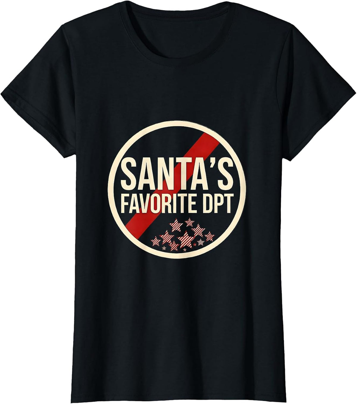 Santa's Favorite DPT Funny Physical Therapist Christmas T-Shirt - Black
