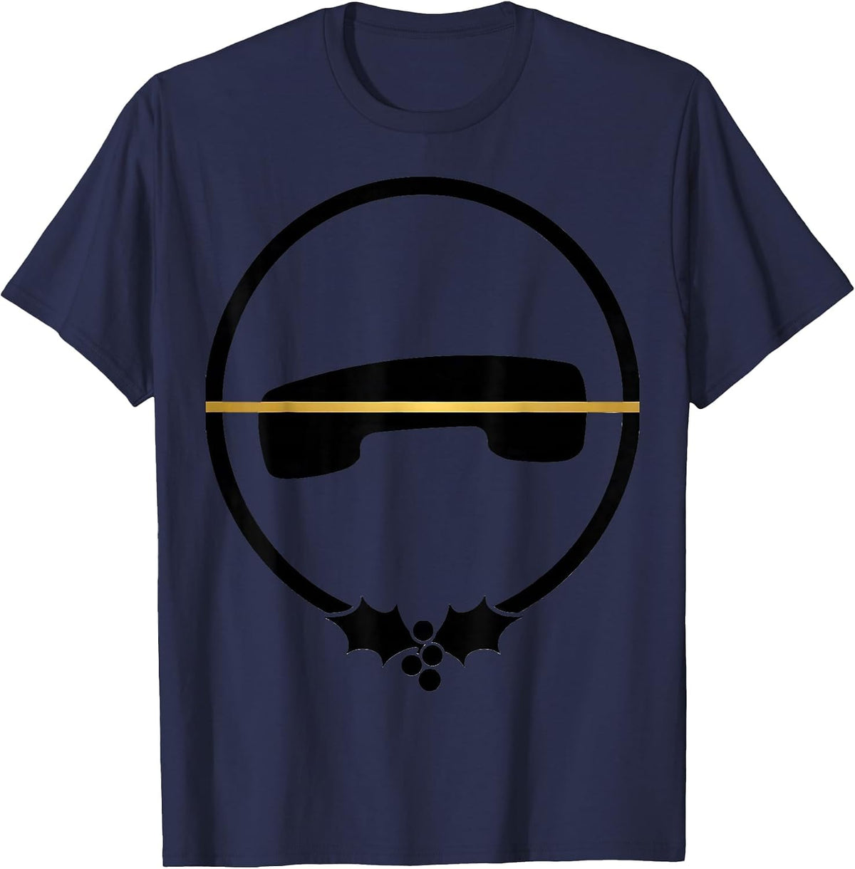 Sealed Badge Calm Dispatcher Thin Gold Line Christmas T-Shirt - Navy Blue
