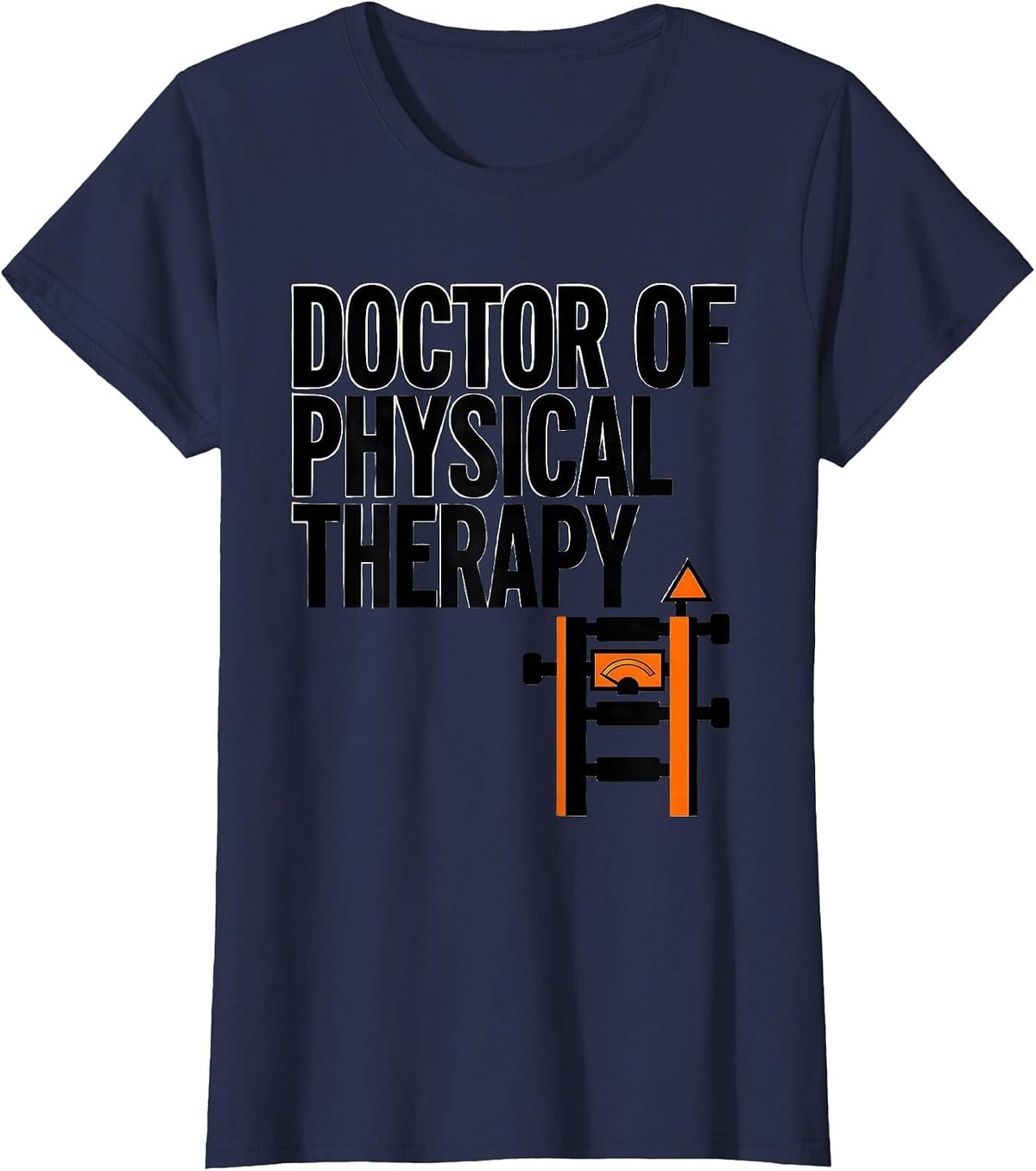 Women's Doctor of Physical Therapy Geometric PT Student Graduation T-Shirt - Navy Blue