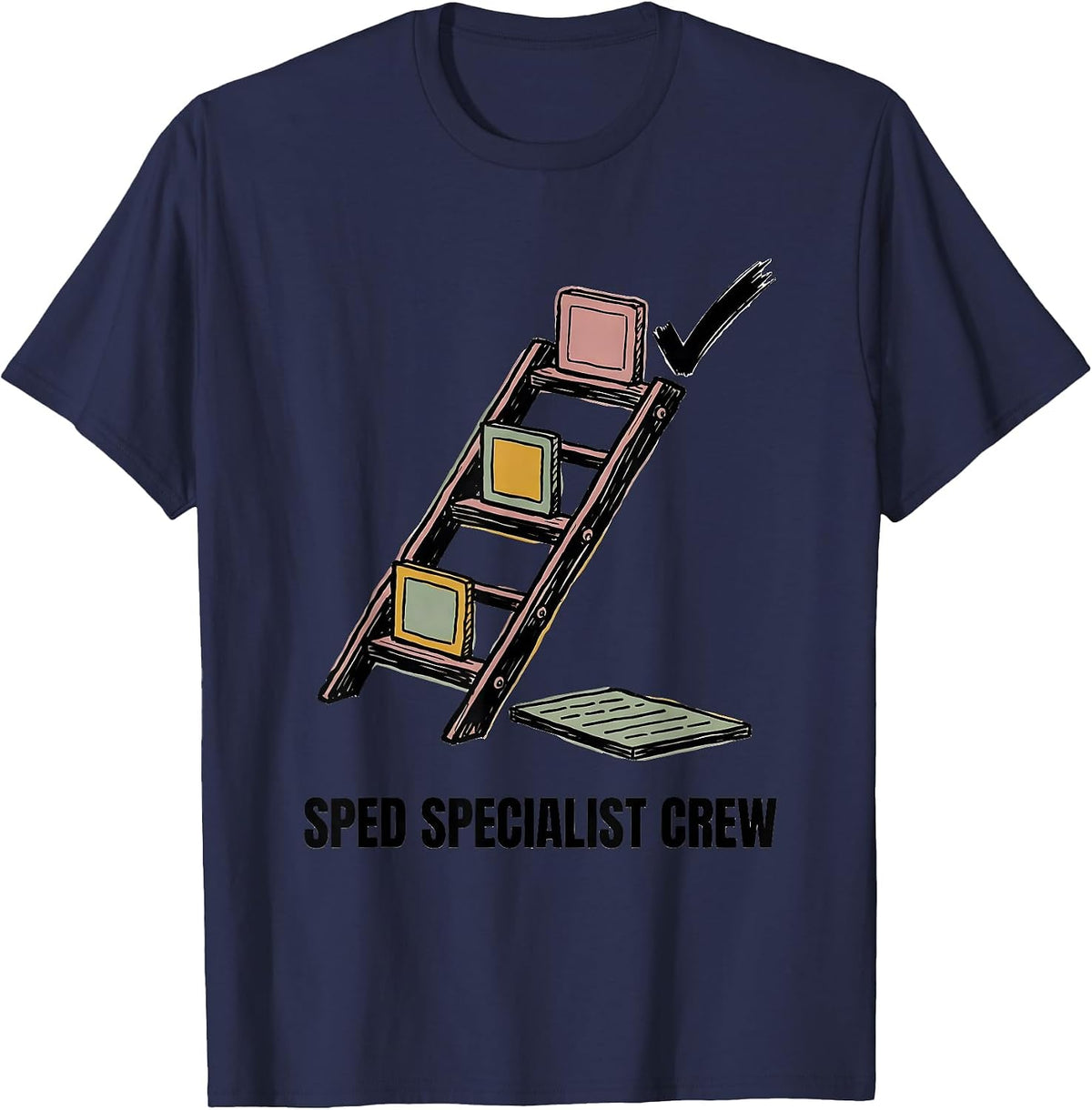SPED Specialist Crew Special Education Teacher Squad Pride T-Shirt - Navy Blue
