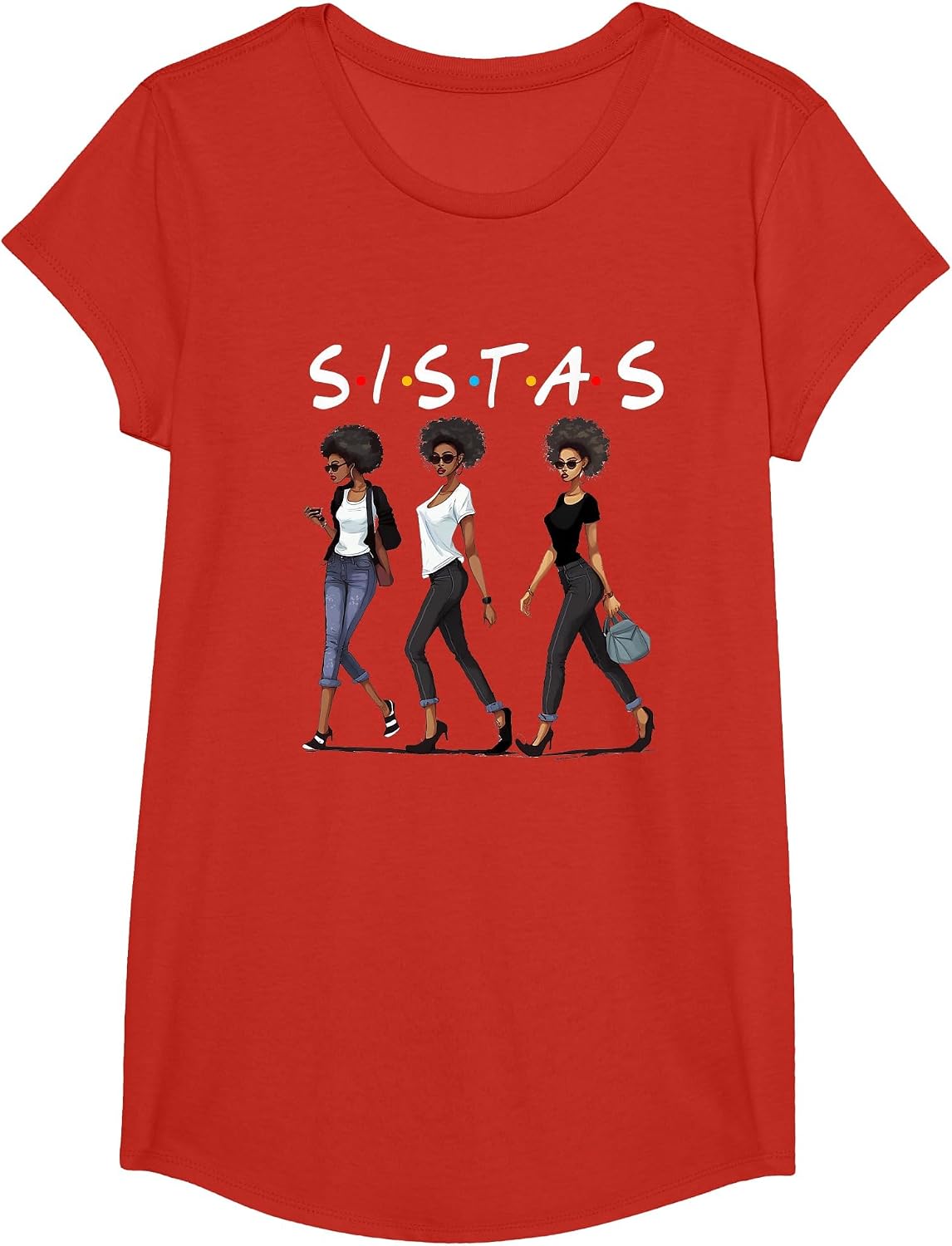 Melanin Queen African American Pride Black Girl Magic Attire T-Shirt - Girls Red