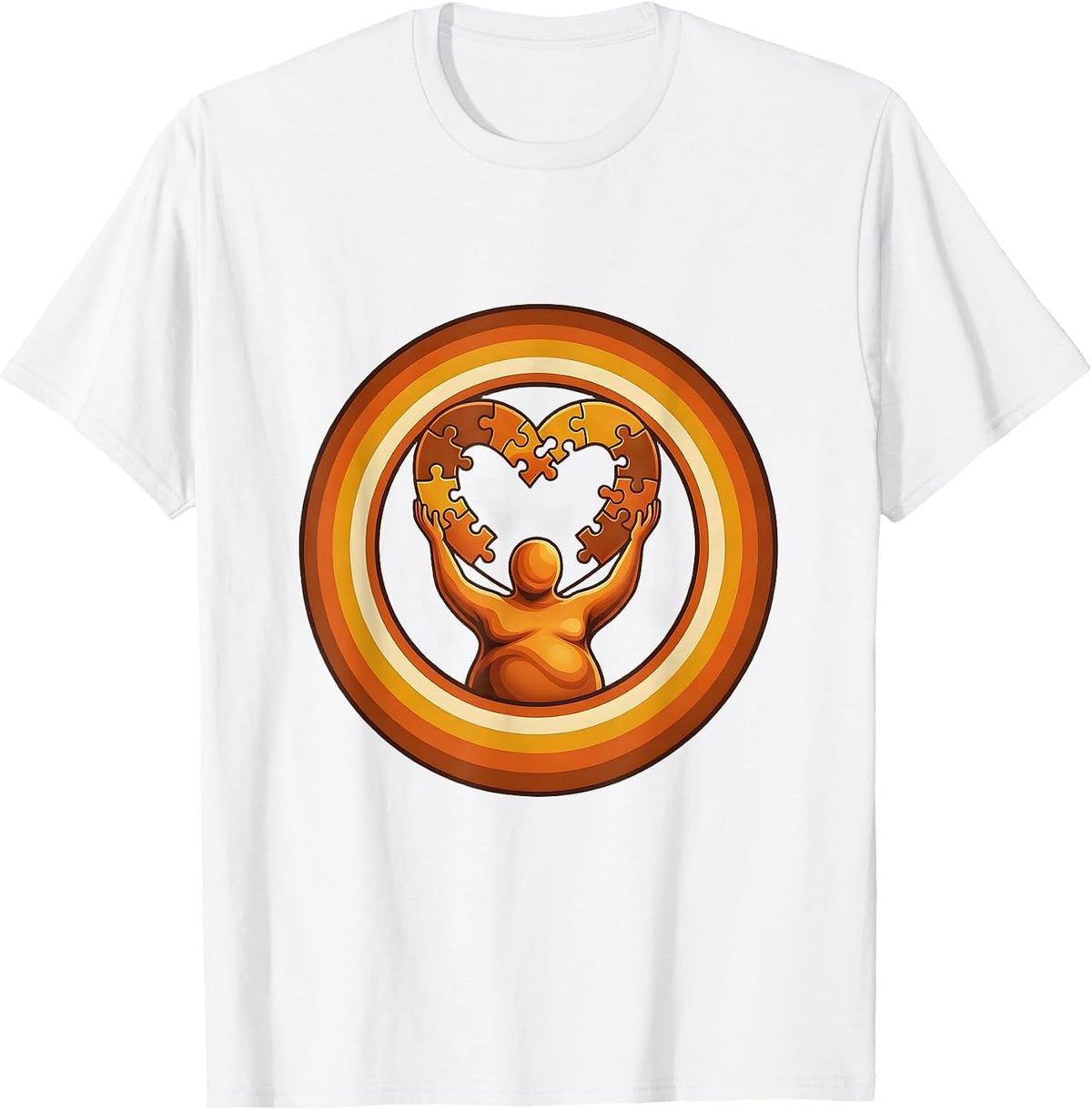 SPED Teacher Puzzle Heart Illustration Gift T-Shirt - White