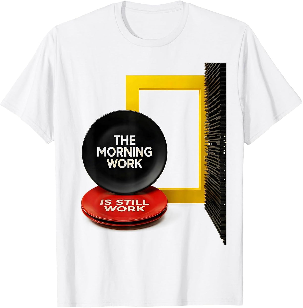 Men's The Morning Work Is Still Work Funny Teacher Humor Gift T-Shirt - White