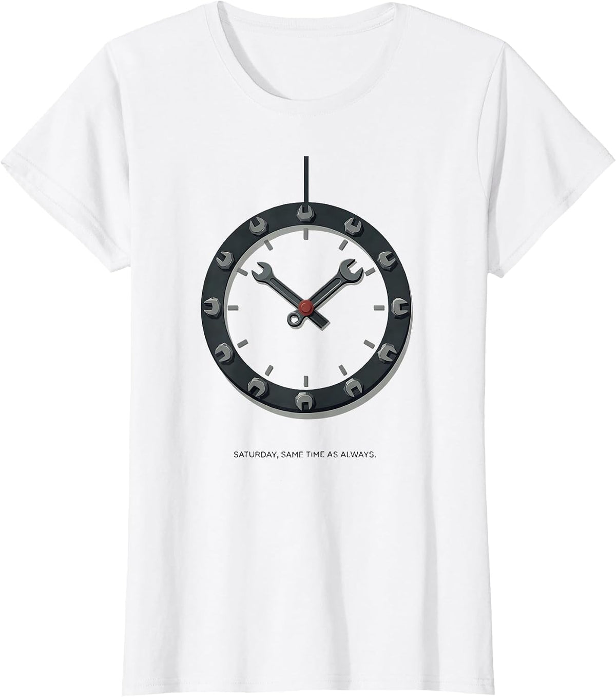 Women's Saturday, Same Time As Always Vintage Muscle Car Racing T-Shirt - White