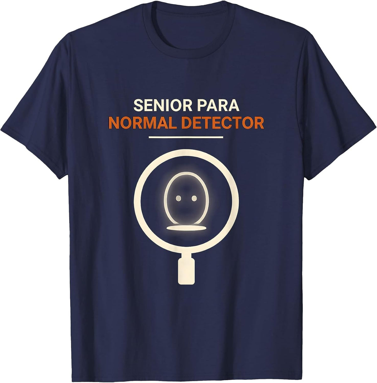 Men's Senior Para Normal Detector Editorial Conceptual T-Shirt - Navy Blue