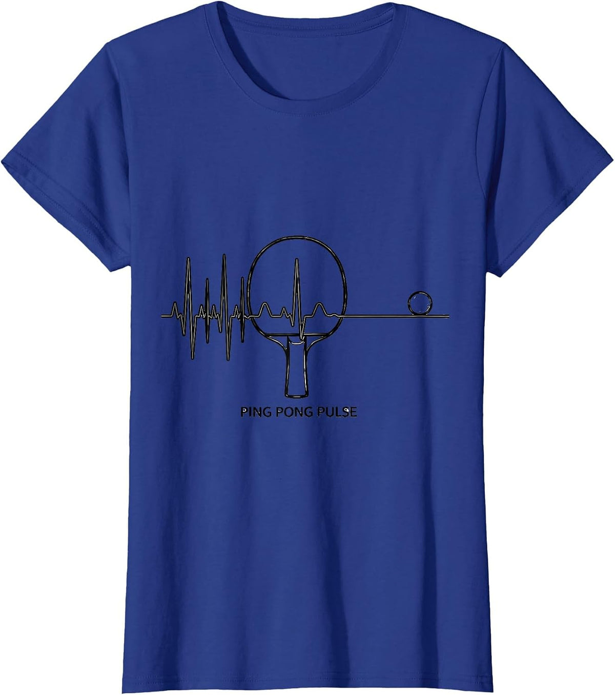 Women's Ping Pong Pulse Line Art EKG Heartbeat Pulse Hobbyist Gift T-Shirt - Royal Blue