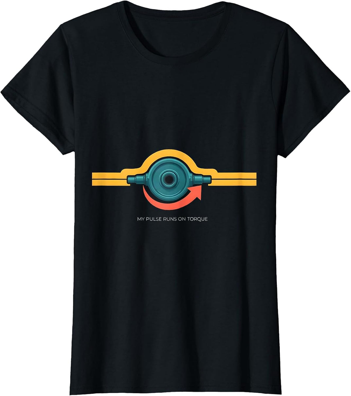Women's My Pulse Runs On Torque Funny Car Enthusiast Auto Mechanic T-Shirt - Black