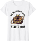 Women's Our Fat Tuesday Feasting Starts Now Mardi Gras Carnival T-Shirt - White