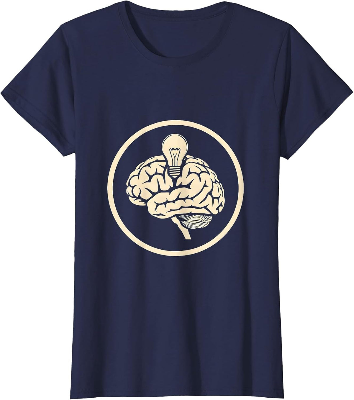 Women's Sped Teacher Brain Lightbulb Glowing Illustration T-Shirt - Navy Blue