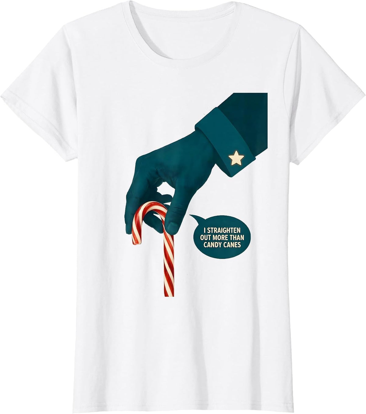 Women's I Straighten Out More Than Candy Canes Funny Chiropractor T-Shirt - White