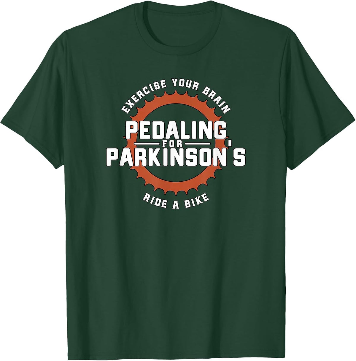Pedaling for Parkinson's Light Version T-Shirt - Dark Green