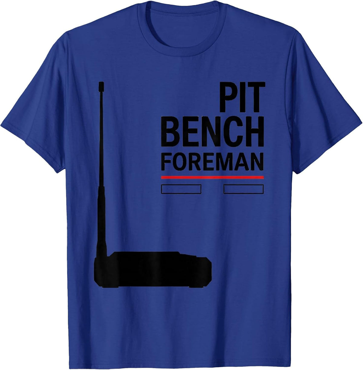 Pit Bench Foreman Swiss International RC Car Racing T-Shirt - Royal Blue