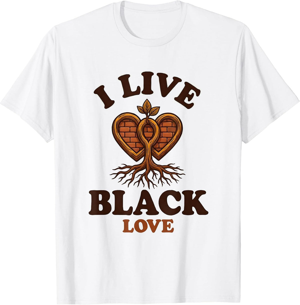 Men's I Live Black Love Pride African American Identity Statement T-Shirt - White