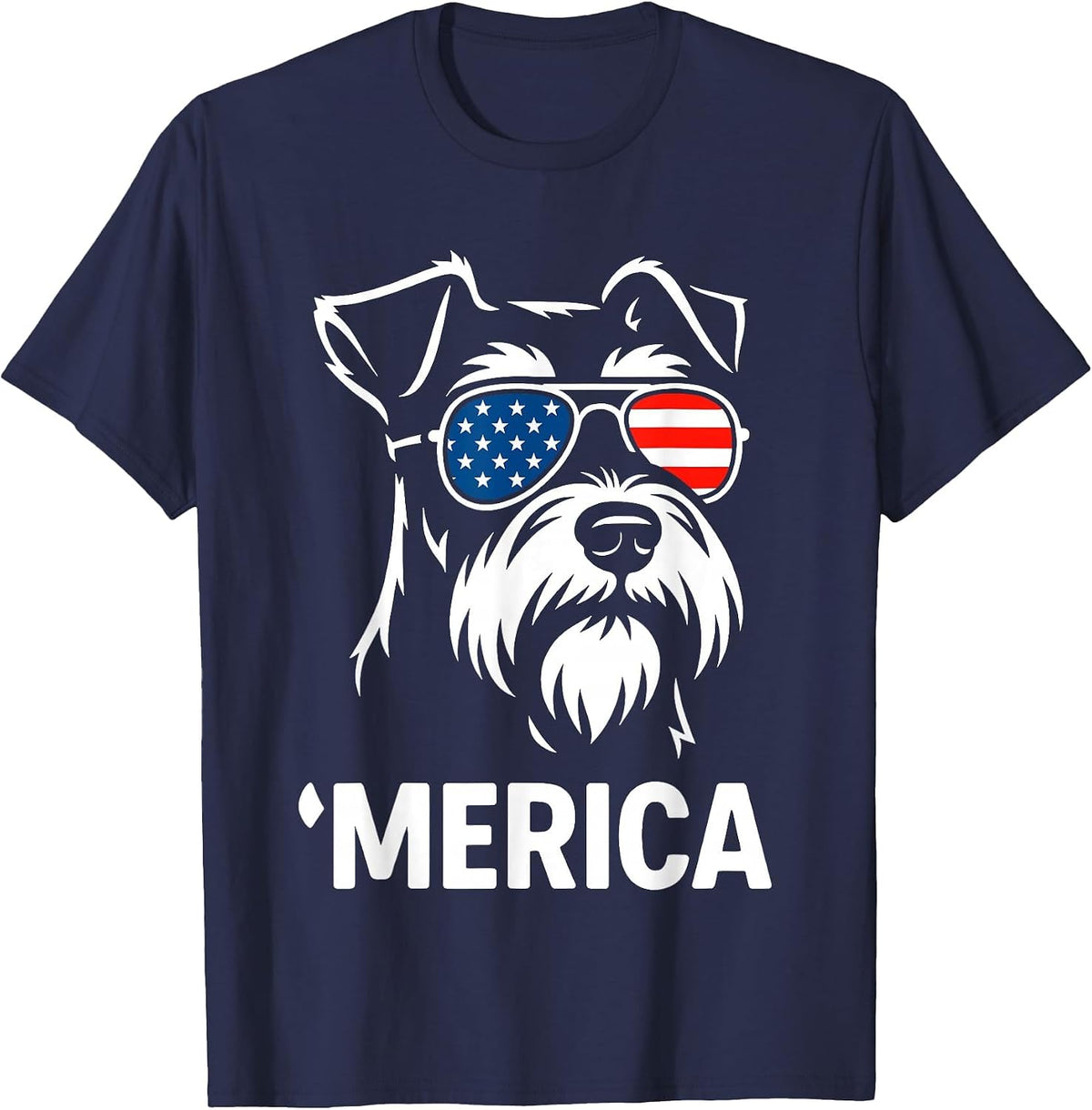 Miniature Schnauzer Merica 4th of July T-Shirt - Navy Blue