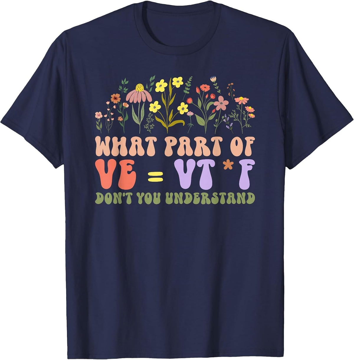 Respiratory Therapist Respiratory Therapy RT Groovy T-Shirt - Navy Blue