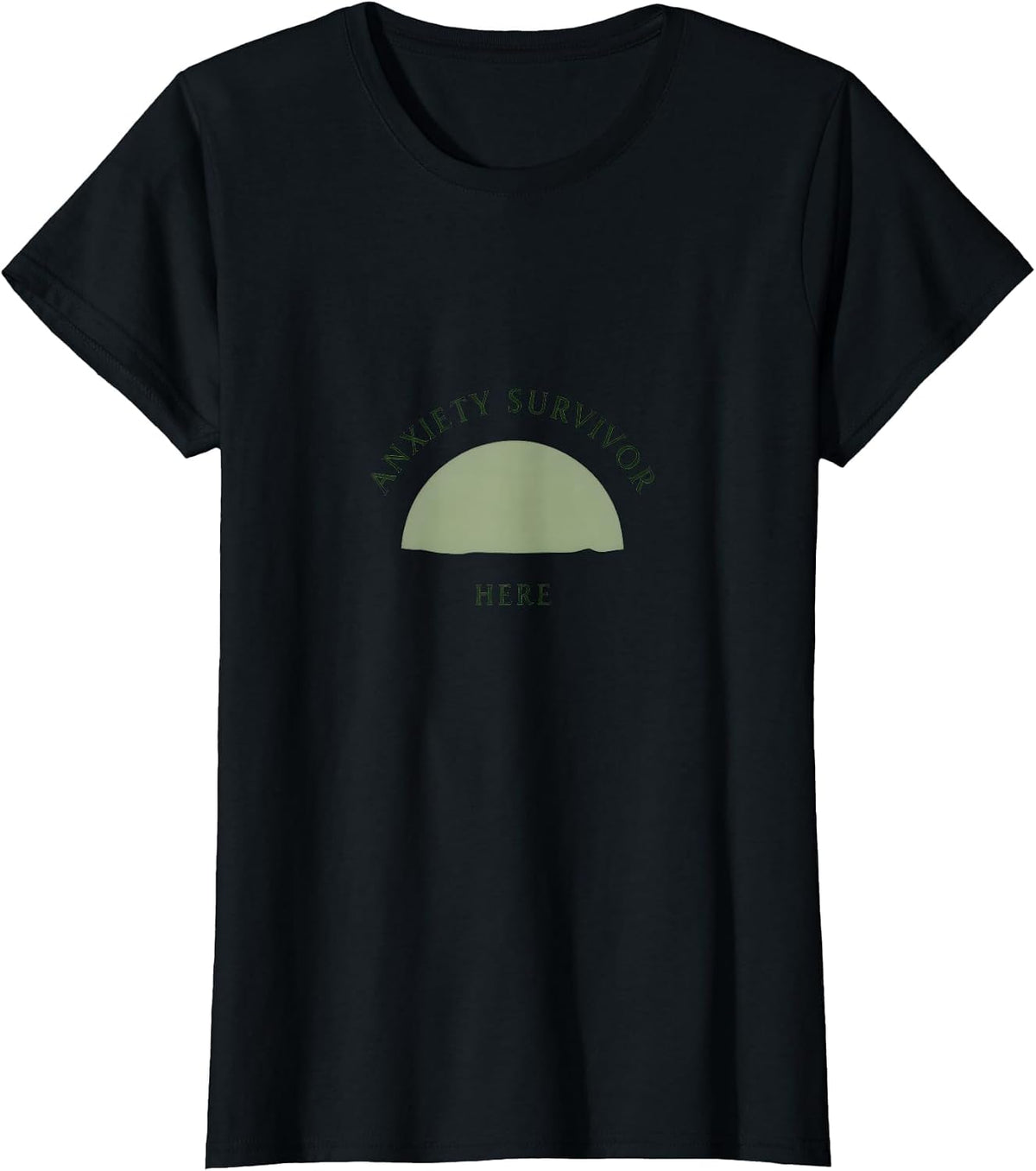 Anxiety Survivor Here Mental Health Awareness Design T-Shirt - Black
