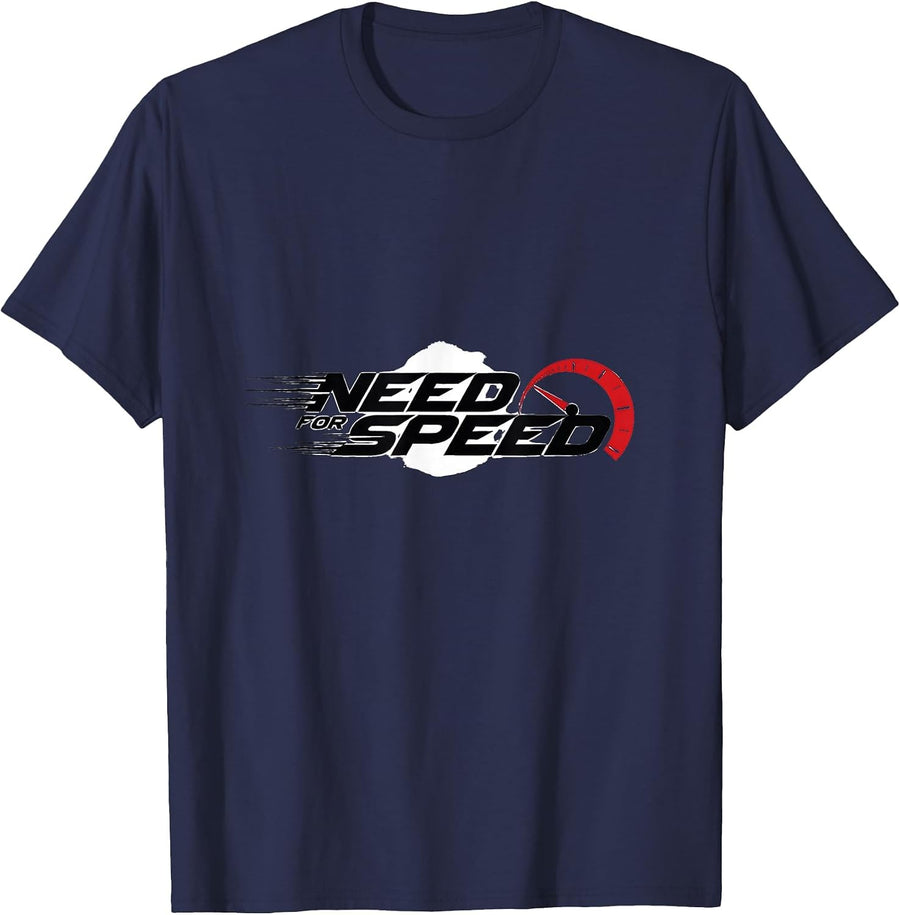 Need for Speed Cars Racing Speedometer Graphic T-Shirt - Navy Blue