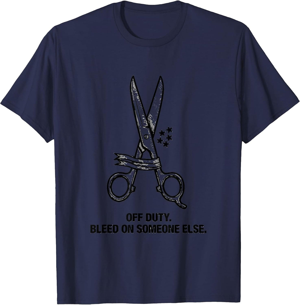 Men's Off Duty Bleed On Someone Else Funny First Responder T-Shirt - Navy Blue