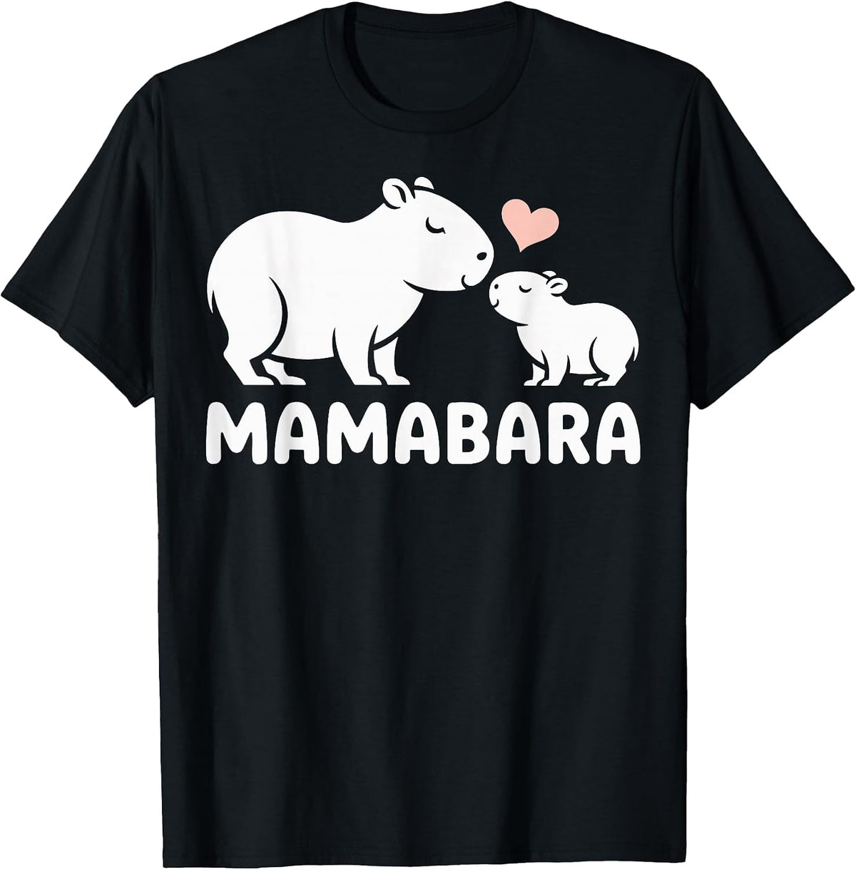 Mamabara Capybara Mother T-Shirt - Black