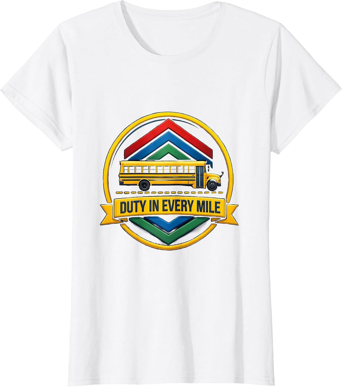 Duty In Every Mile School Bus Driver Appreciation Retro T-Shirt - White