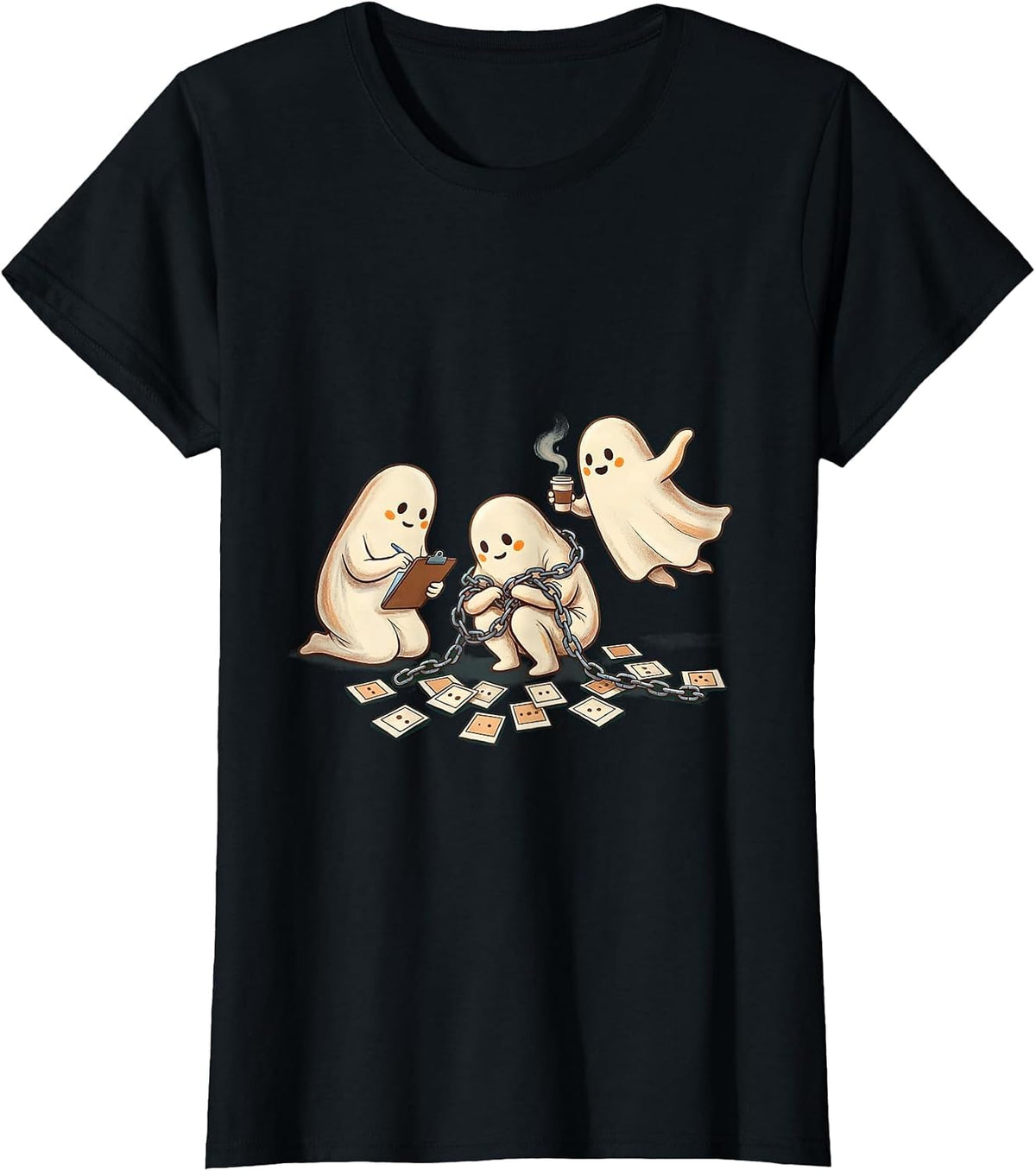 Friendly Ghosts SPED Para Halloween Teacher Aide Humor T-Shirt - Black