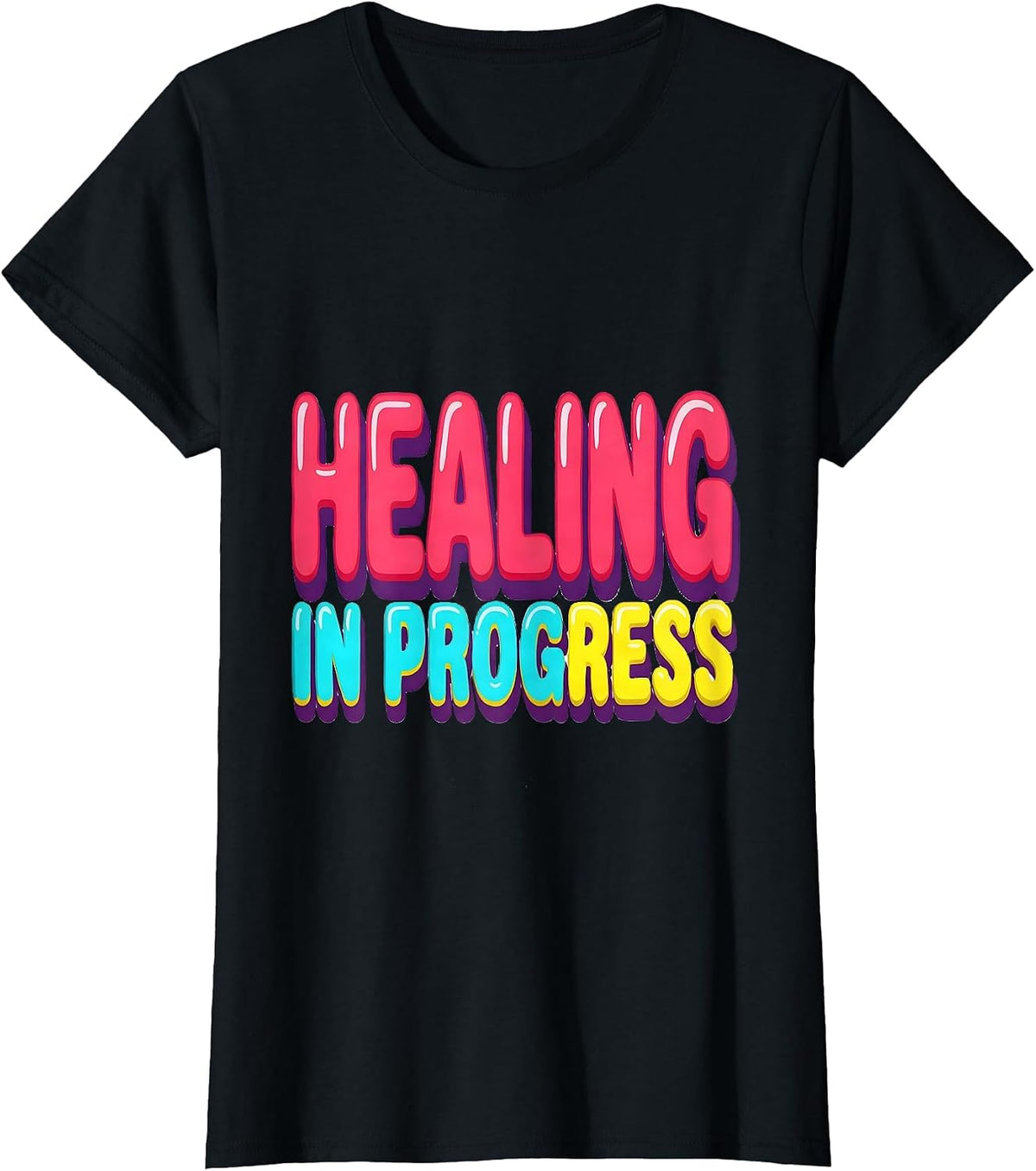 Healing In Progress Physical Therapy Design T-Shirt - Black