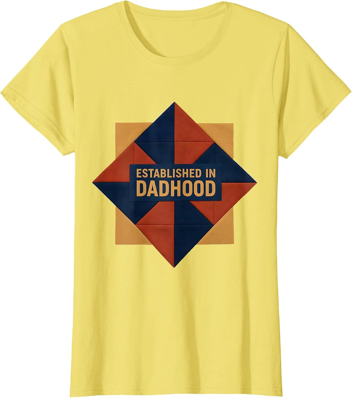 Established in Dadhood Proud Father Design T-Shirt - Lemon Yellow