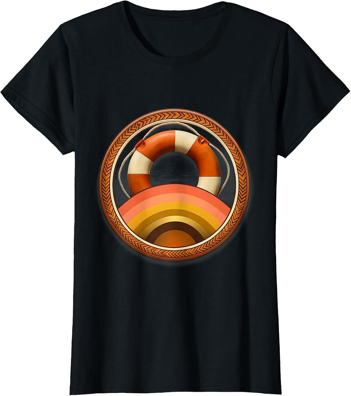 School Counselor Life Preserver Graphic Tee T-Shirt - Black