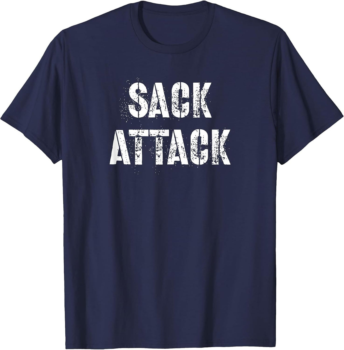Sack Attack American Football Player Defensive Lineman T-Shirt - Navy Blue