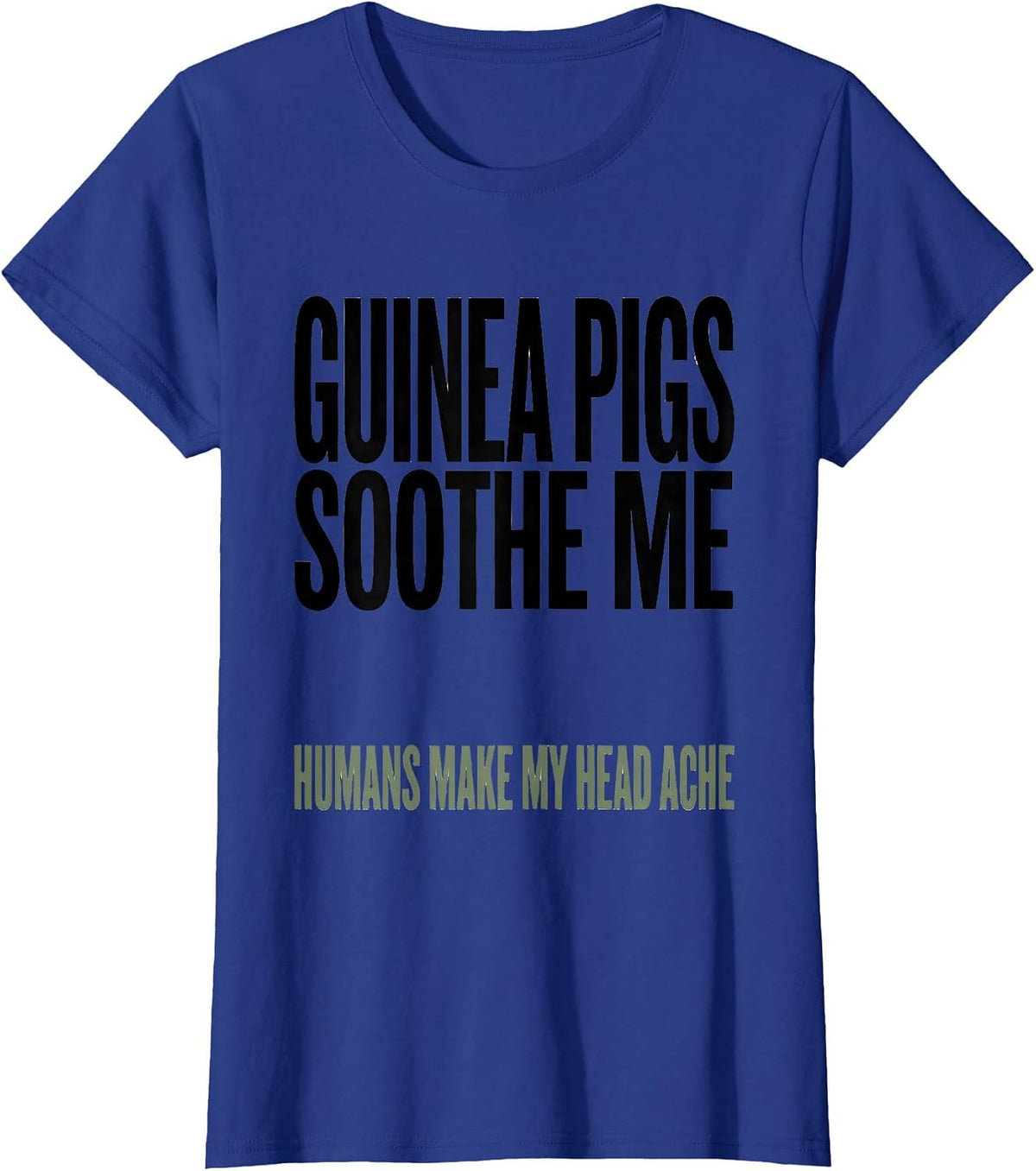 Women's Guinea Pigs Soothe Me Humans Make My Head Ache Pet Lover T-Shirt - Royal Blue