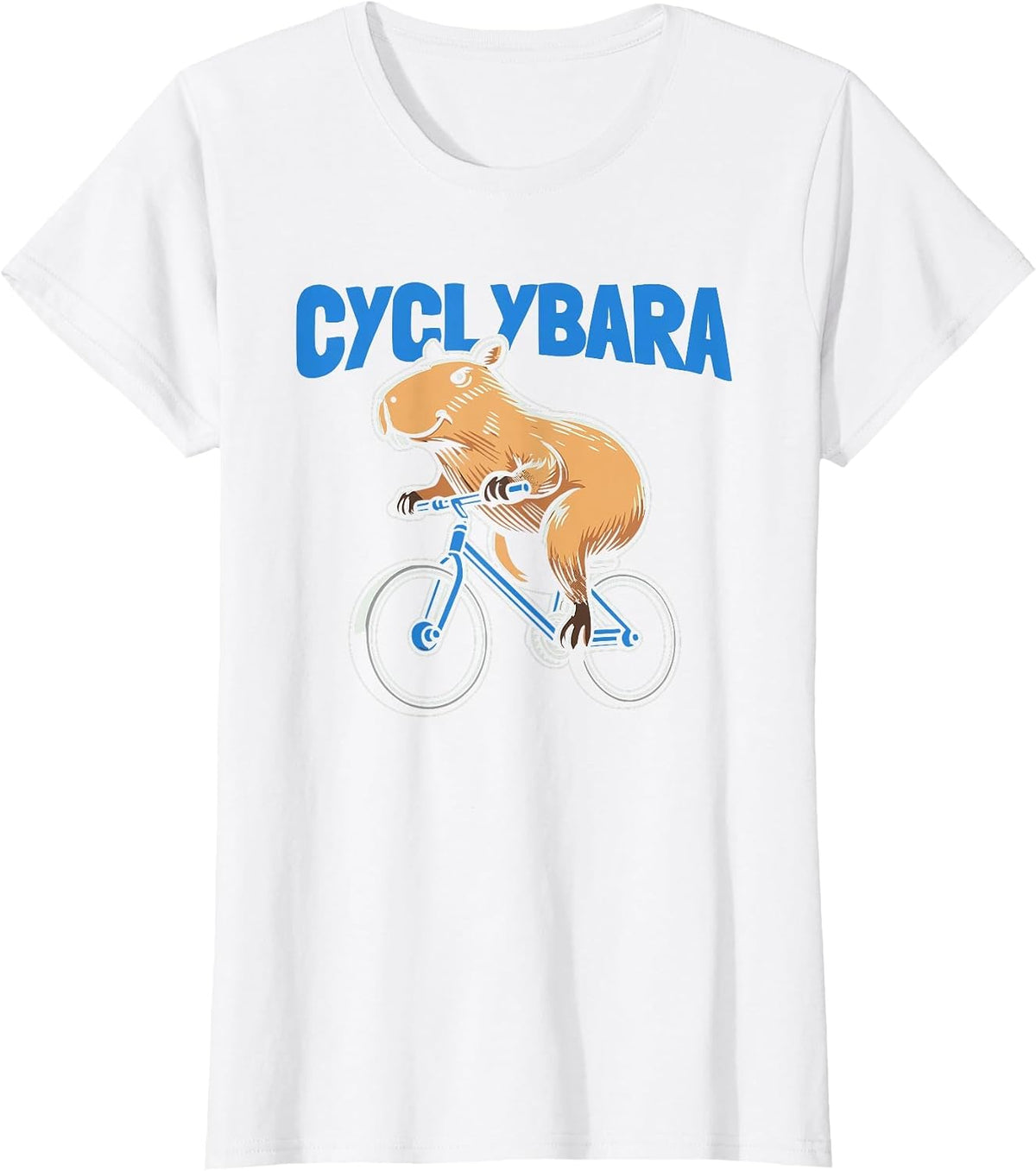 Capybara Cyclist Bicycle Bike Cycle - Cycling Cyclybara T-Shirt - White